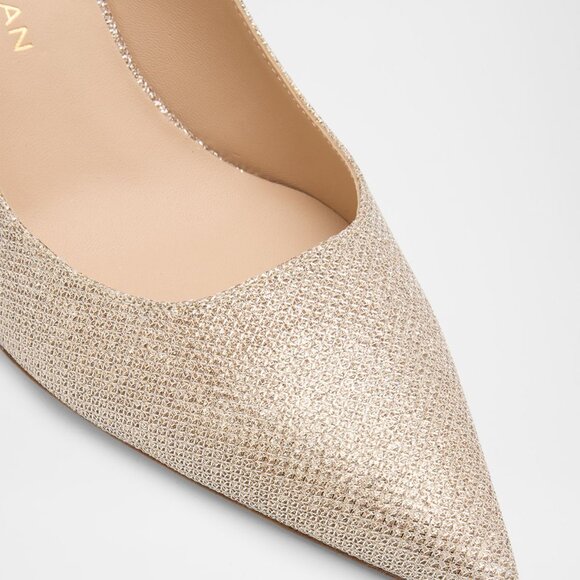 Stuart Weitzman "Stuart Power" metallic cotton pumps - Picture 4 of 4